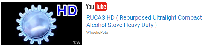 [Isdntekvideo]   Если ссылка на видео не работает, вы всегда можете зайти на сайт YouTube и найти «RUCAS HD Alcohol Stove» и найти следующий значок видео с именем пользователя YouTube «WheeliePete»: